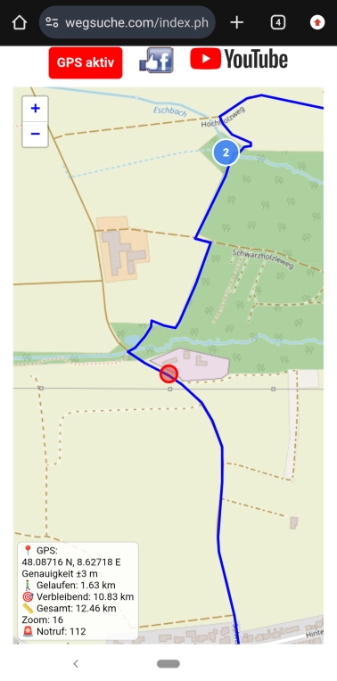 roter Positions-Punkt auf Karte