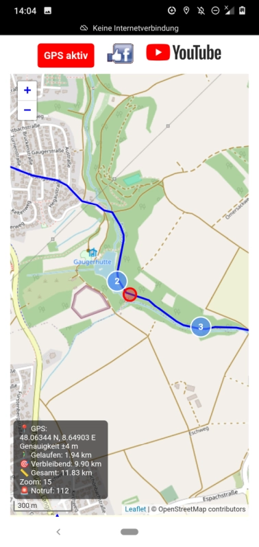 roter Positions-Punkt auf Karte