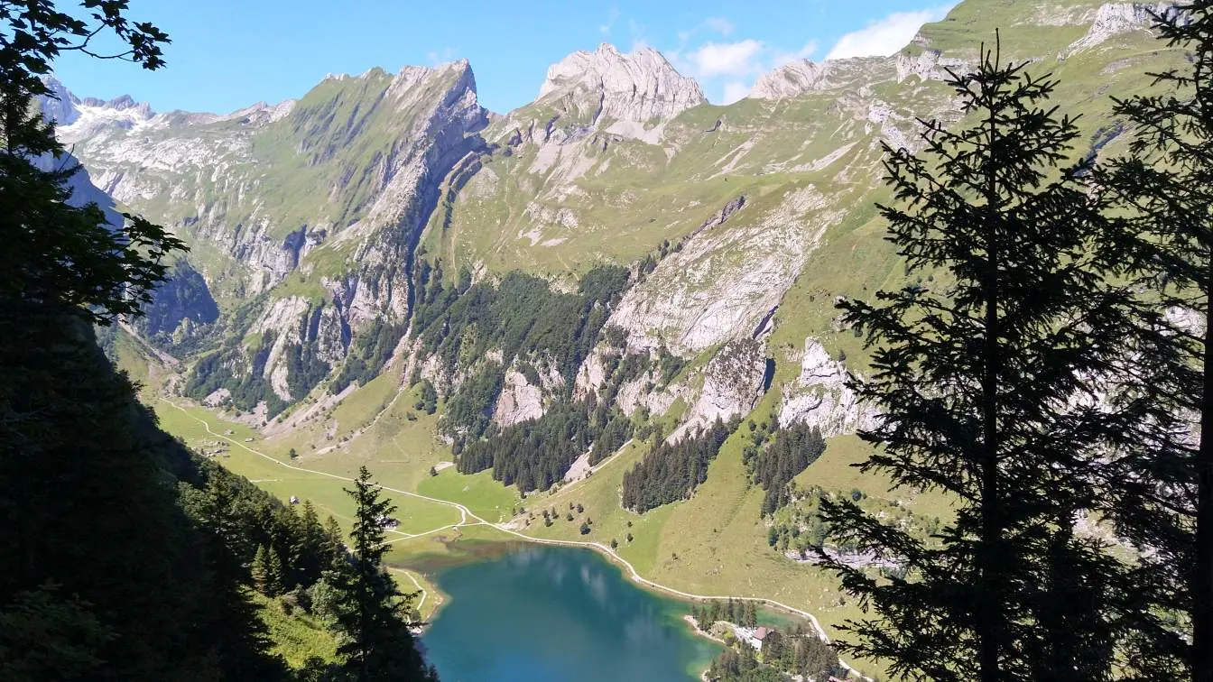 Bildtitel: Seealpsee im Blickfeld