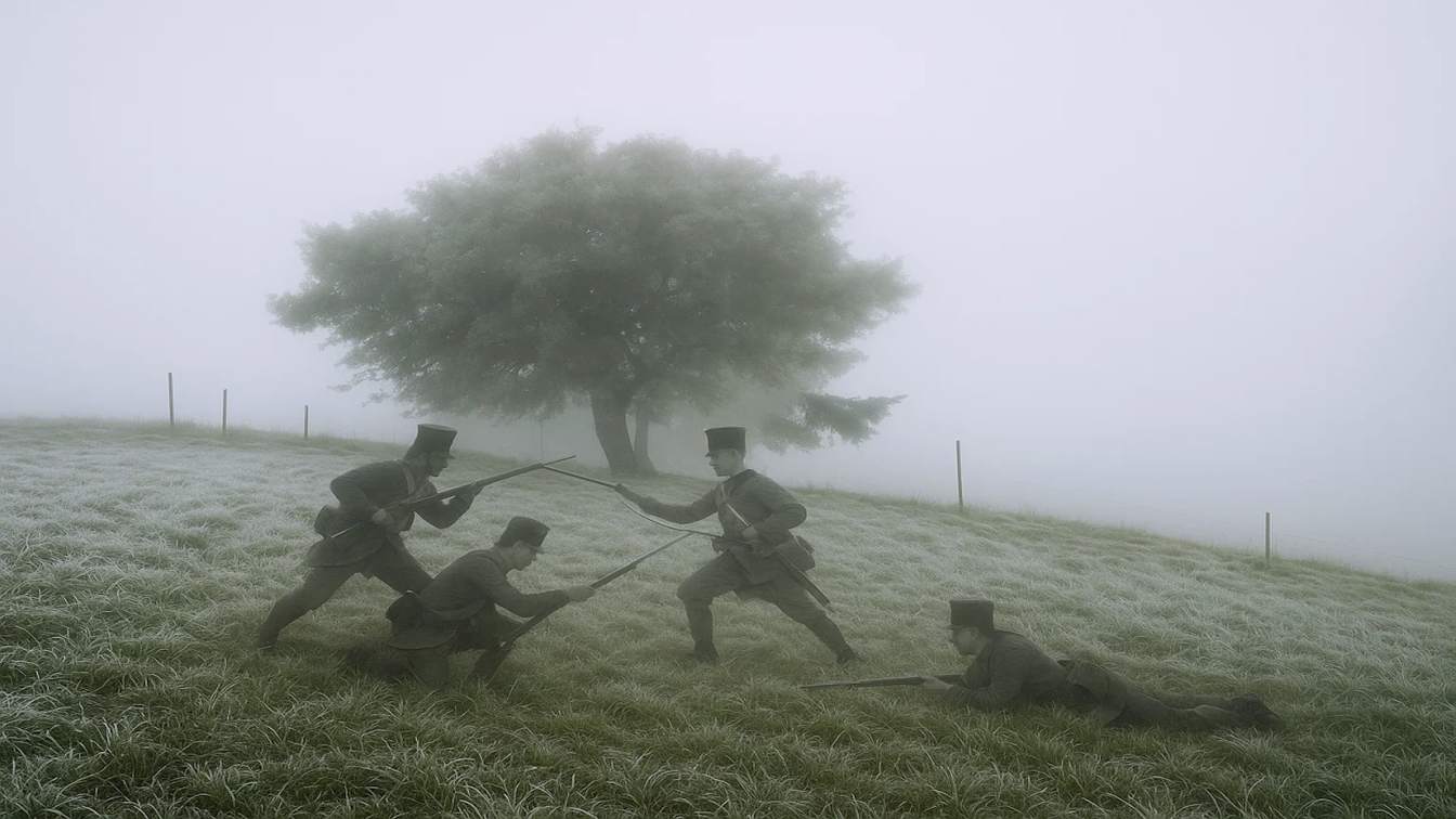 Bildtitel: die blutige Schlacht von Engen - KI