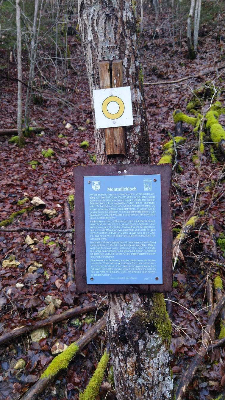 Bildtitel: Mondmilchloch Hinweistafel