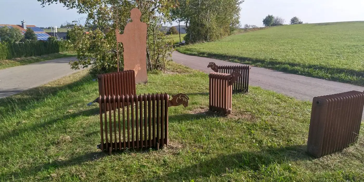 Bildtitel: Schäfer mit Schafherde