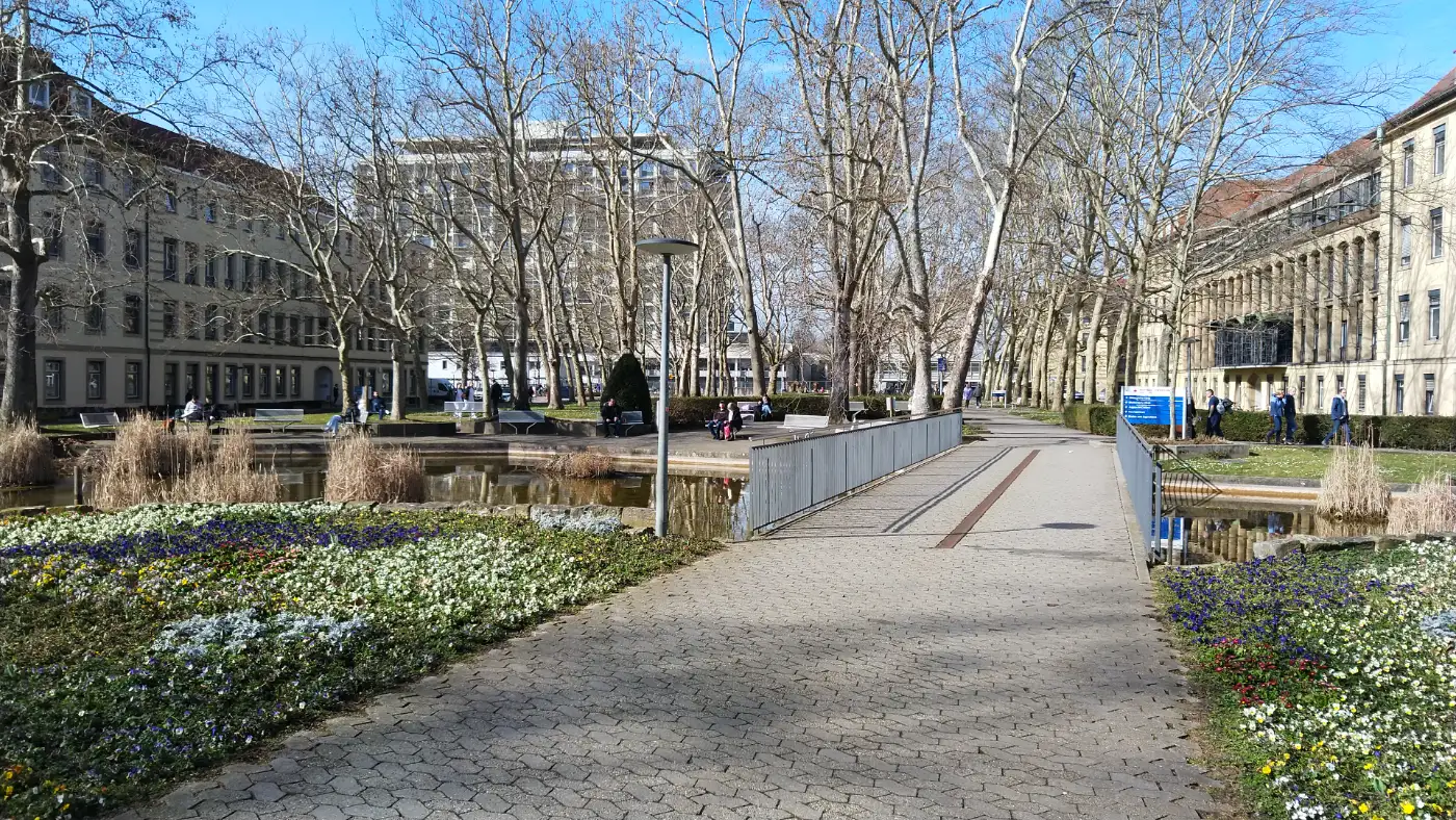 Bildtitel: Parkanlage Freiburger Kliniken