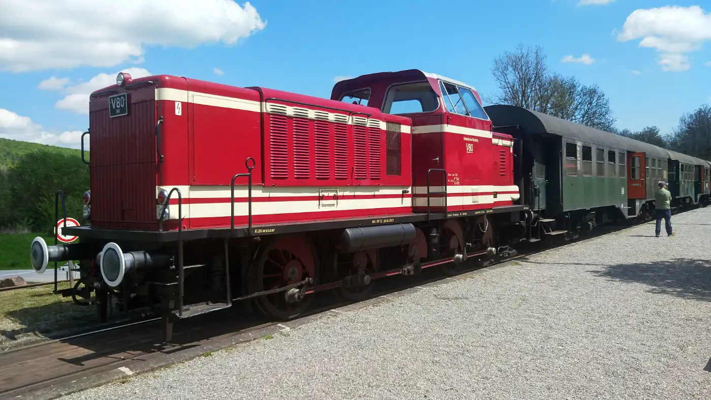 Bildtitel: Diesellok V70 der Sauschwänzlebahn