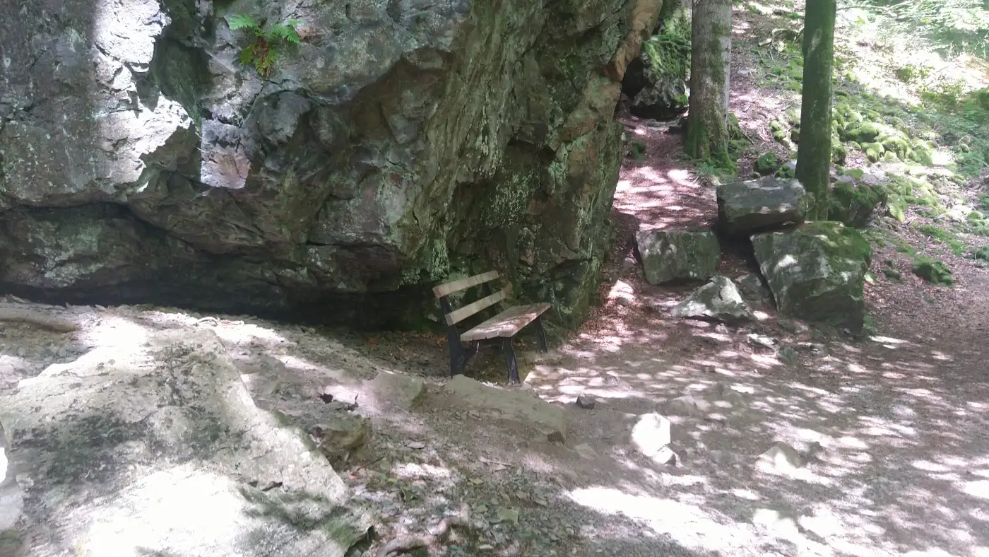 Bildtitel: Ruhebank in der Teichbachschlucht