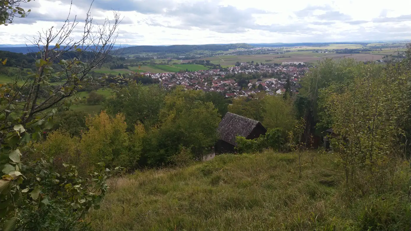 Bildtitel: Aussicht auf Entringen vom Pfaffenberg