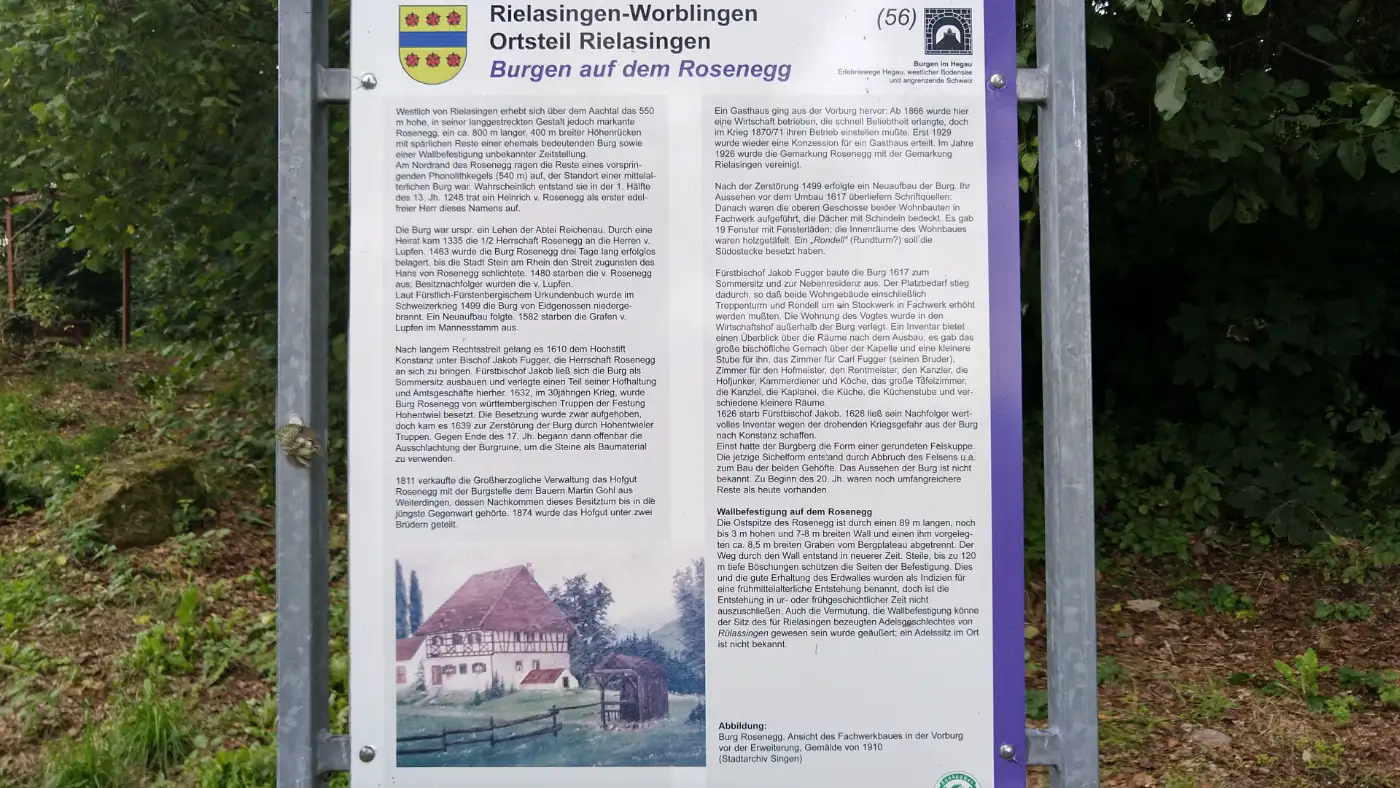 Bildtitel: Burgruine Rosenegg - Infotafel