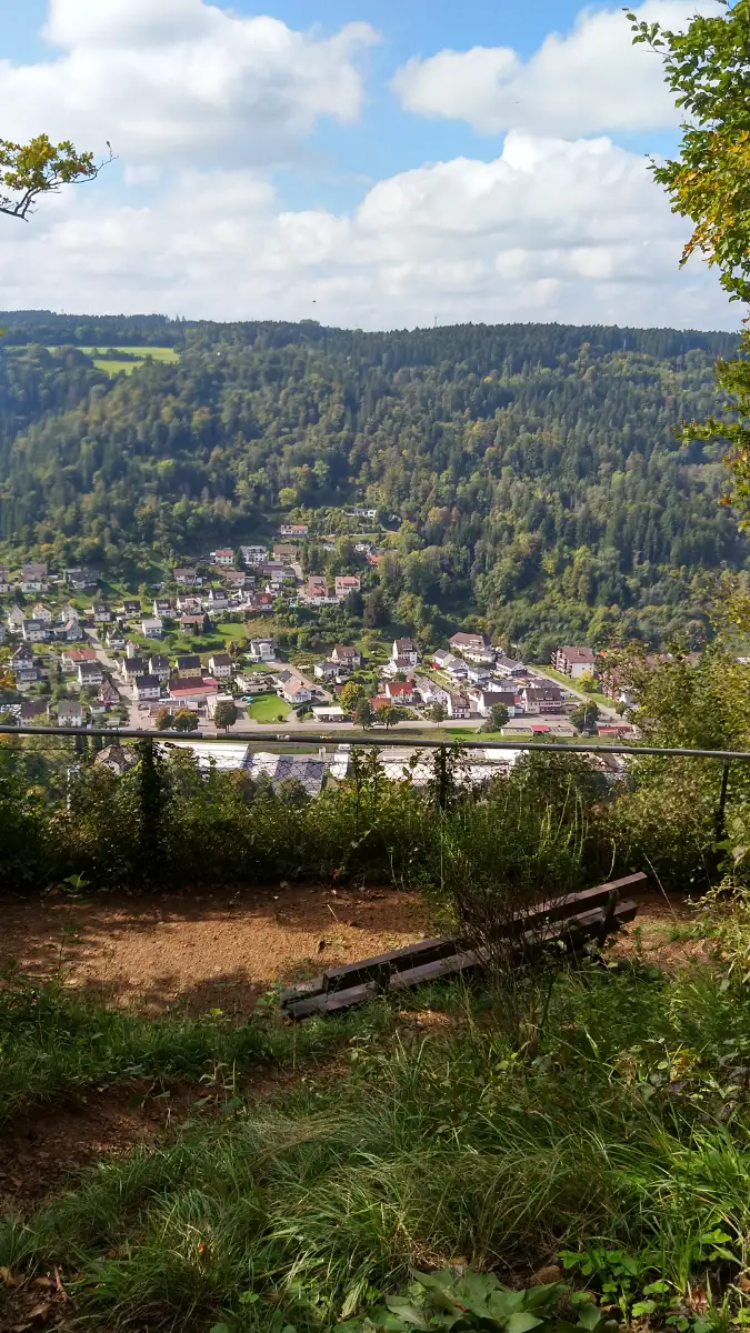 Bildtitel: Aussicht auf Aistaig vom Bollerfels aus