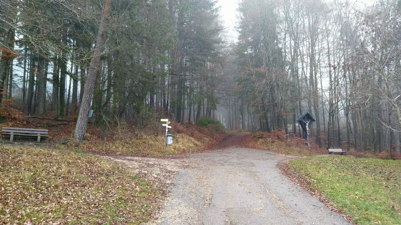Bildtitel: Wegkreuzung am Hungerkreuz